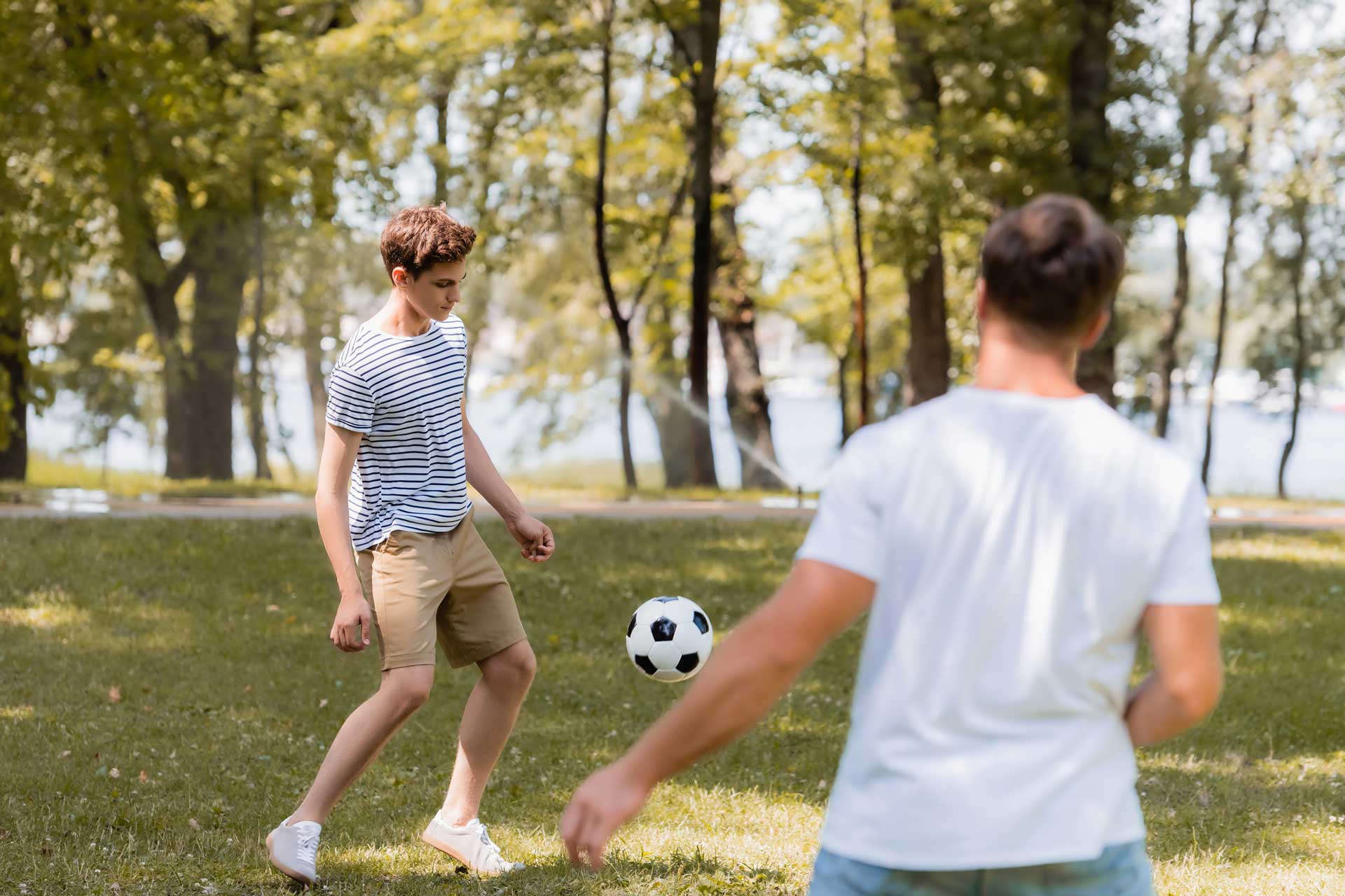 Teens Playing Soccer